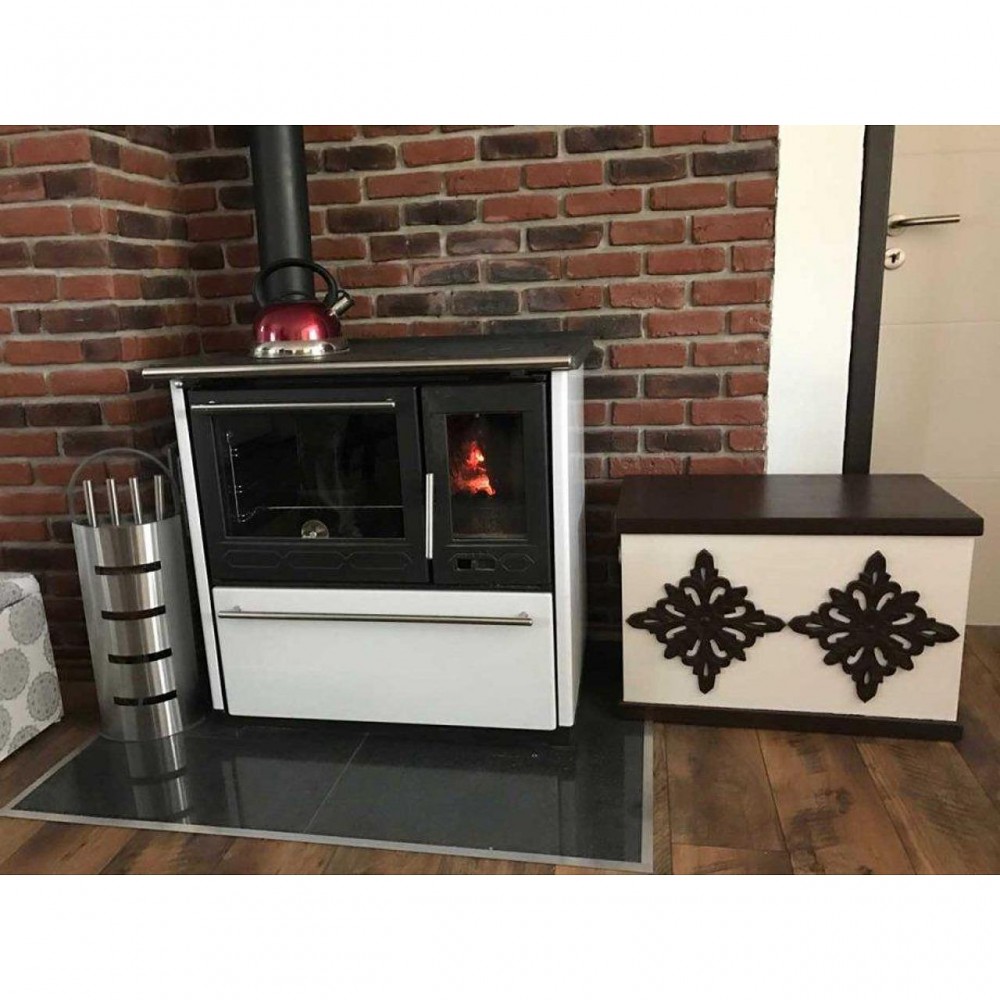 Sporák na tuhá paliva Plamen 850 Glas N, 8kW | Krbová kamna s troubou | Krbová kamna |