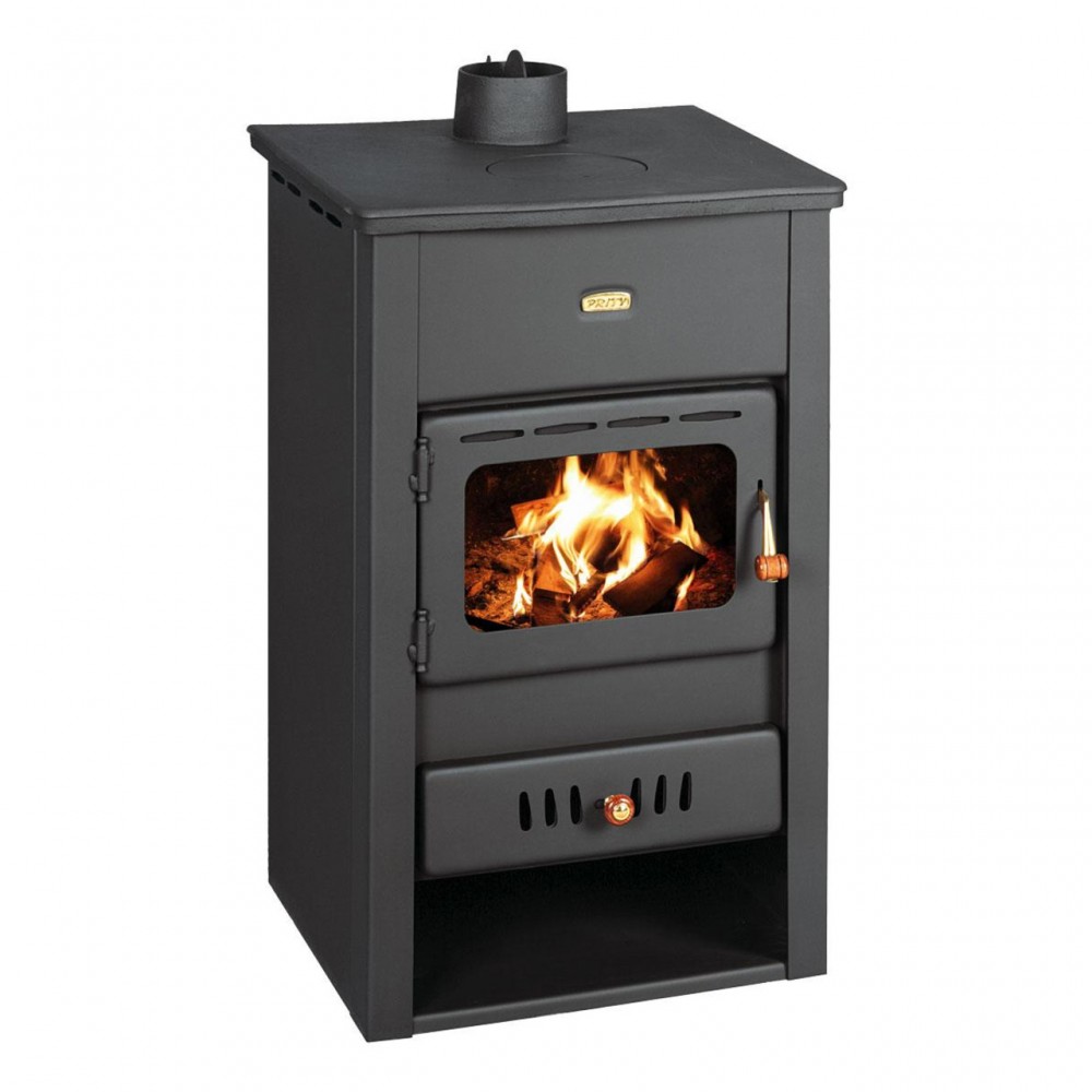 Krbová kamna s teplovodním výměníkem Prity K2 CP W10 s litinovou deskou, 13.3kW | Krbová kamna s teplovodním výměníkem | Krbová kamna |