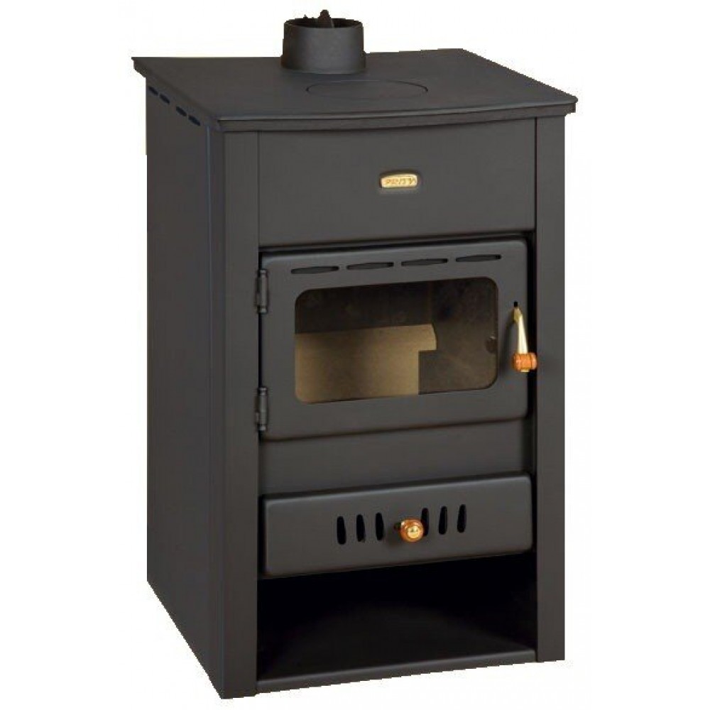 Krbová kamna s teplovodním výměníkem Prity K2 CP W10 s litinovou deskou, 13.3kW | Krbová kamna s teplovodním výměníkem | Krbová kamna |