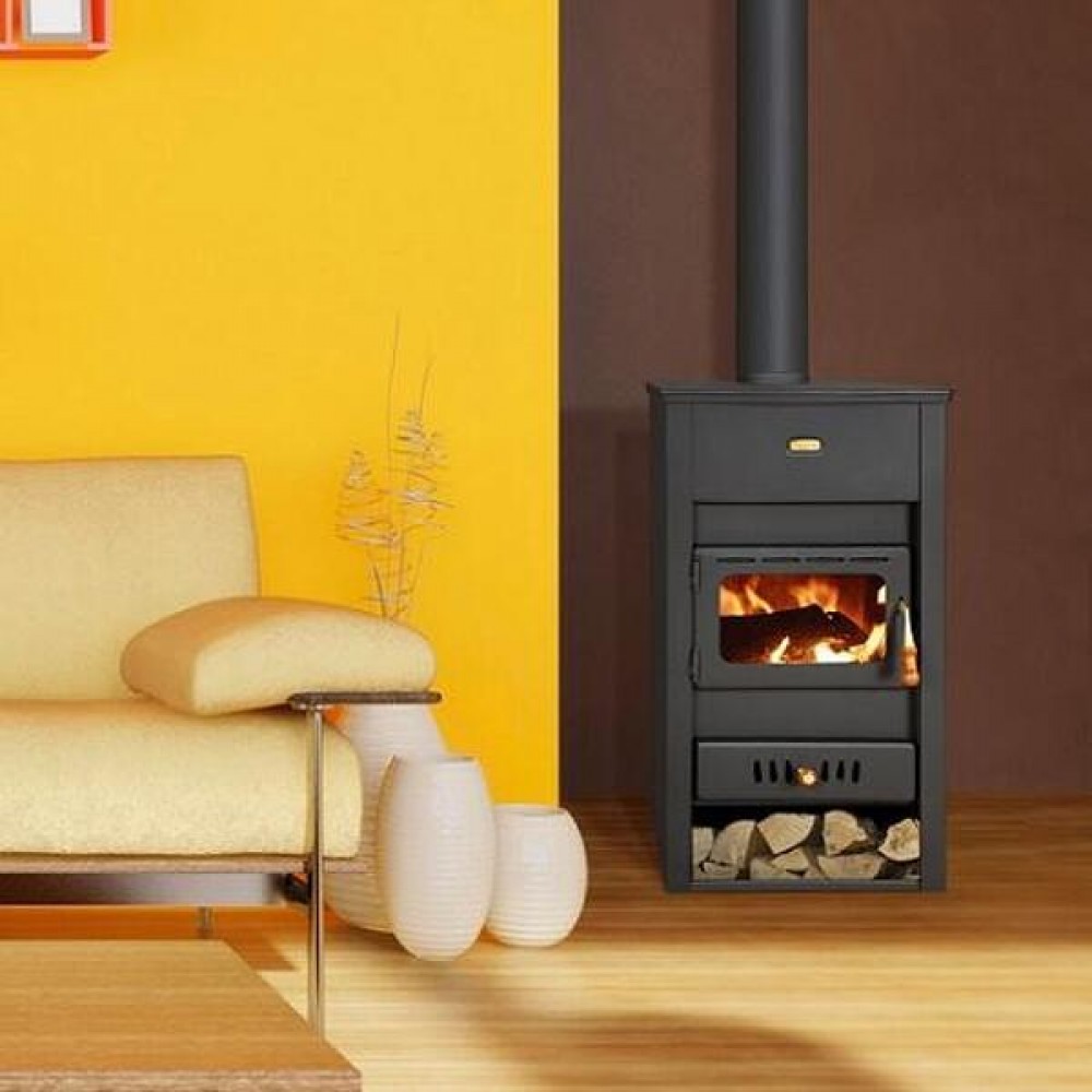 Krbová kamna s teplovodním výměníkem Prity K2 CP W13 s litinovou deskou, 15kW | Krbová kamna s teplovodním výměníkem | Krbová kamna |