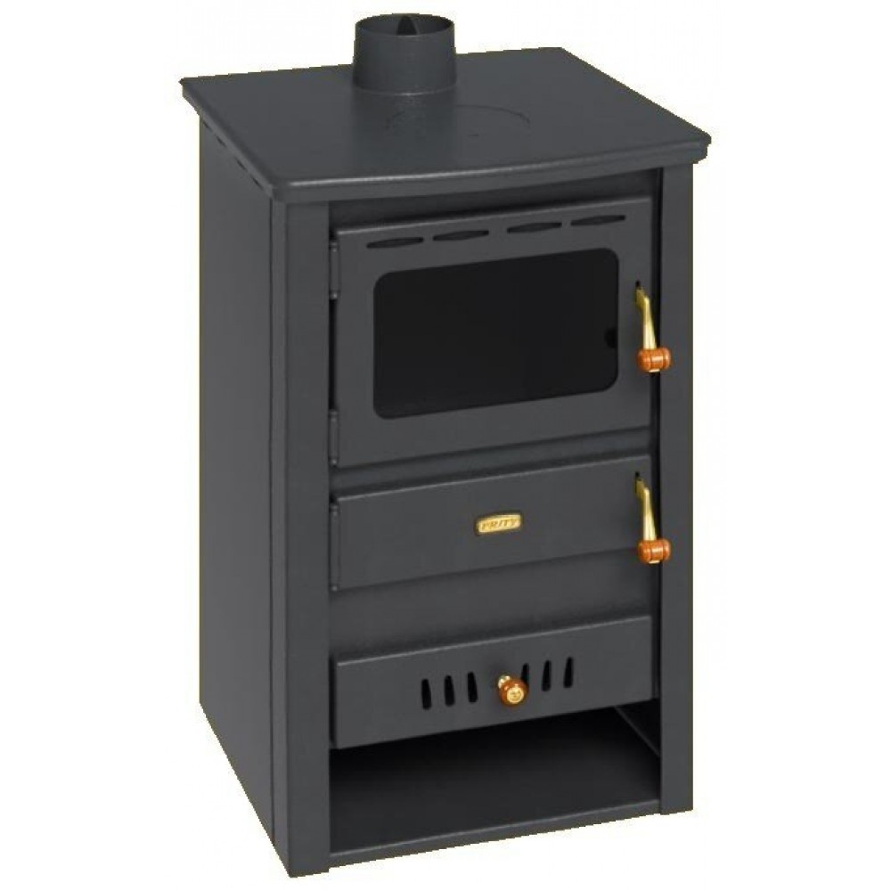 Krbová kamna s teplovodním výměníkem Prity K22 CP W10 s litinovou deskou, 13,3kW | Krbová kamna s teplovodním výměníkem | Krbová kamna |