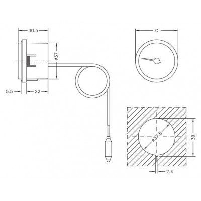 Capillary thermometer Cewal, Plastic case DN50 - Srovnání produktů