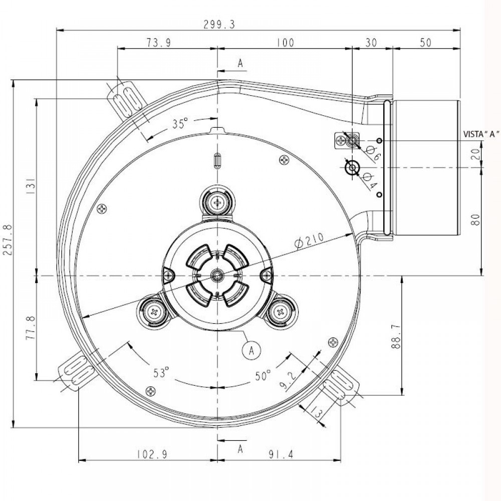 Ventilační ventilátor SITGroup LN2 Natalini pro pelletové kotle Eco Spar, Adler a další, maximální průtok vzduchu 285 m³/h | Ventilátory a dmychadla | Díly pro kotle |