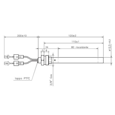 Topné těleso pro peletová kamna Girolami, celková délka 120mm, 235W - Srovnání produktů