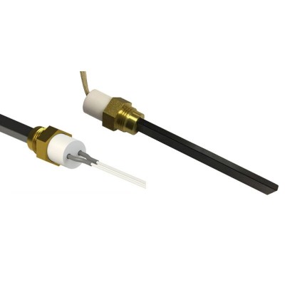Topné těleso s černým křemenným krystalem pro peletová kamna Eco Spar, BURNiT, Whitfield, Lennox a další, celková délka 126mm, 400W - Náhradní díly na peletová kamna
