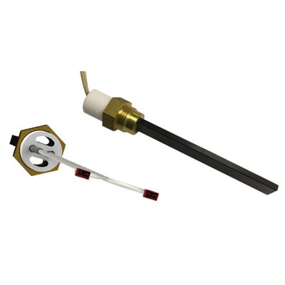 Topné těleso s černým křemenným krystalem pro peletová kamna Eco Spar, BURNiT, Whitfield, Lennox a další, celková délka 123mm, 400W - Náhradní díly na peletová kamna
