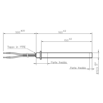 Topné těleso pro peletová kamna Alfa Plam, Palazzetti, Biasi, Olimpia Splendid, Olsberg Libera, Royal, Thermorossi a další, celková délka 160mm, 350W - Topné těleso na peletová kamna