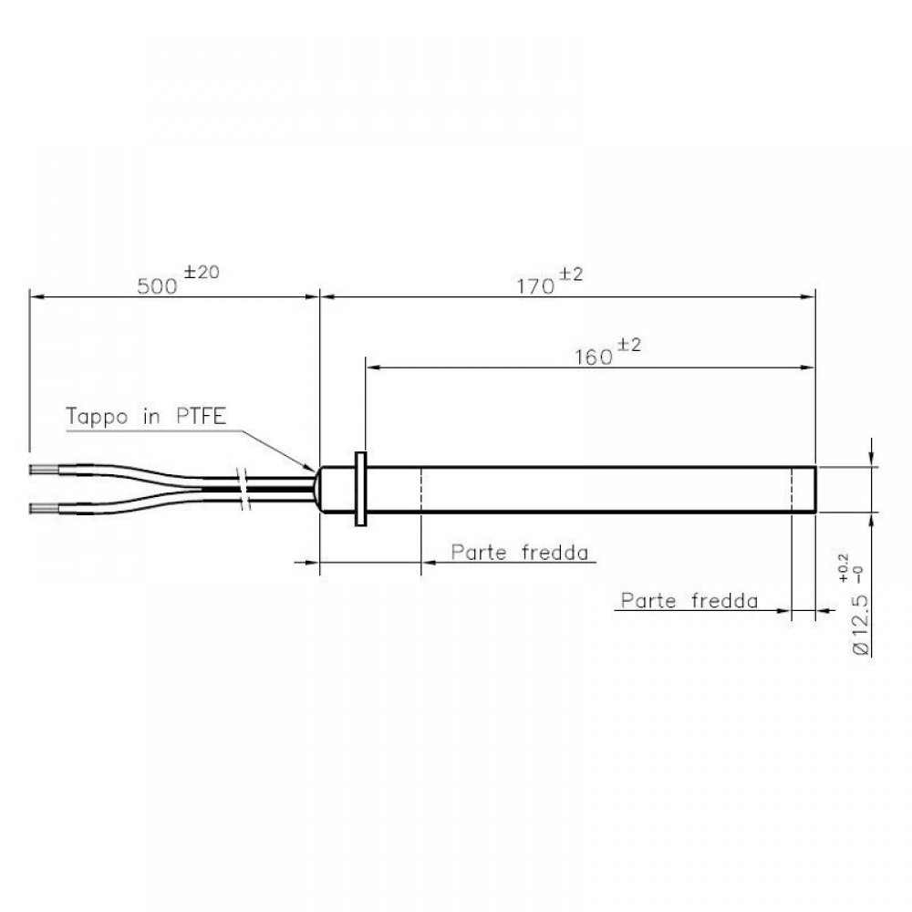 Topné těleso pro peletová kamna Palazzetti, Cadel, Thermorossi, Olimpia Splendid, celková délka 170mm, 350W - x2 | Topné těleso na peletová kamna | Náhradní díly na peletová kamna |