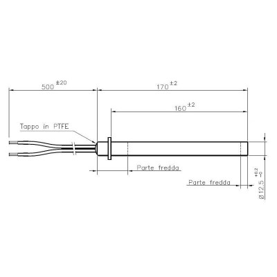Topné těleso pro peletová kamna Palazzetti, Cadel, Thermorossi, Olimpia Splendid, celková délka 170mm, 350W - x2 - Speciální nabídky
