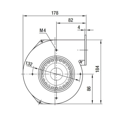 Radiální ventilátor EBM pro peletová kamna Clam, průtok 265 m³/h - Ventilátory a dmychadla na peletová kamna
