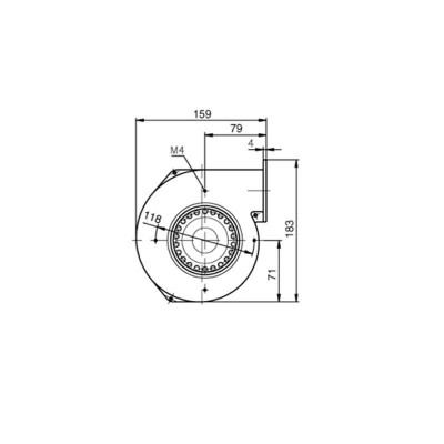 Radiální ventilátor EBM pro peletová kamna, průtok 155 m³/h - Ventilátory a dmychadla na peletová kamna