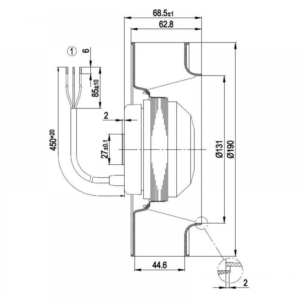 Radiální ventilátor EBM, průtok 195 m³/h | Ventilátory a dmychadla | Díly krbů na pelety |