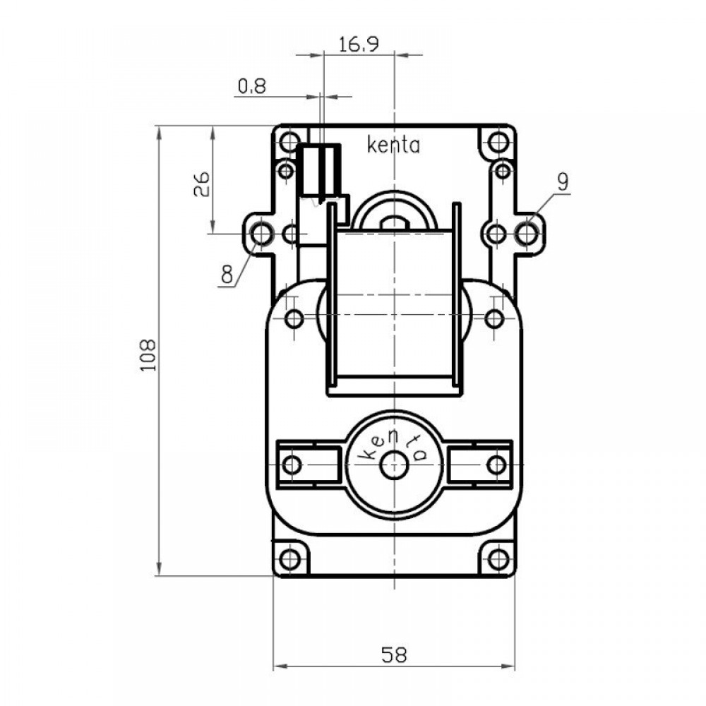 Převodový motor s dutou hřídelí Kenta K9117157, 5RPM pro peletová kamna Cadel, Deville, Eurofiamma, Italflame, Karmek One, Puros, Qlima, Zibro, Eurostek, Ambiente e Calore, Bestfire, Eurostek, Fair, Italiana Camini, King Fire, Mecatech, MG, Puros, Tecnofl