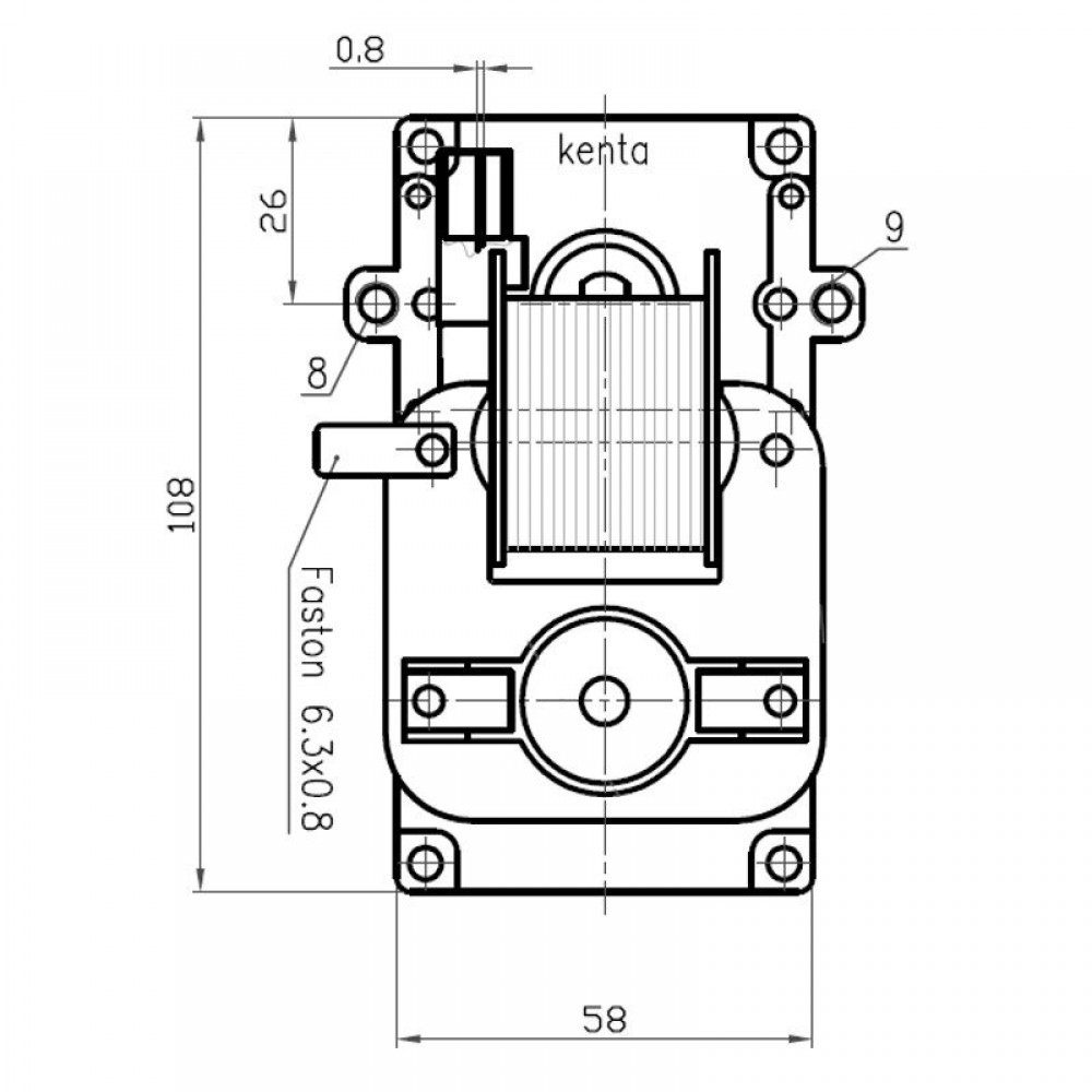 Motor s dutou hřídelí Kenta K9117153, 5RPM pro peletová kamna Ambiente E Calore, Bestfire, Cadel, Deville, Karmek One, Puros, Qlima, Italiana Camini a další | Převodové motory | Díly krbů na pelety |