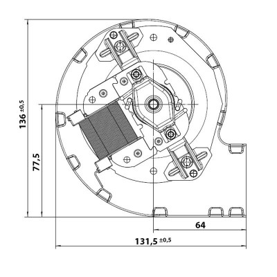 Radiální ventilátor EBM, průtok 210 m³/h - Ventilátory a dmychadla na peletová kamna