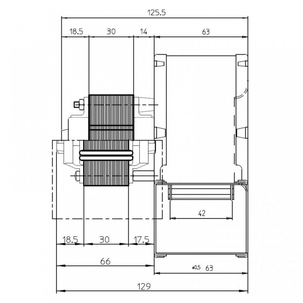 Radiální ventilátor Fergas, průtok 121 m³/h | Ventilátory a dmychadla | Díly krbů na pelety |