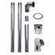 Komínová souprava pro peletová kamna, Nerez AISI 304, 80-130mm - 80-150mm | Komínové soupravy | Komíny |