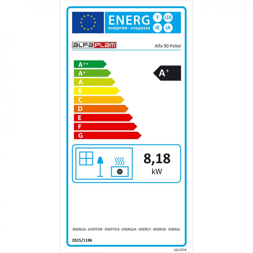 Sporák na pelety Alfa Plam Alfa 90 Pelet Anthracite, 8.18kW | Sporáky na pelety | Pelety |