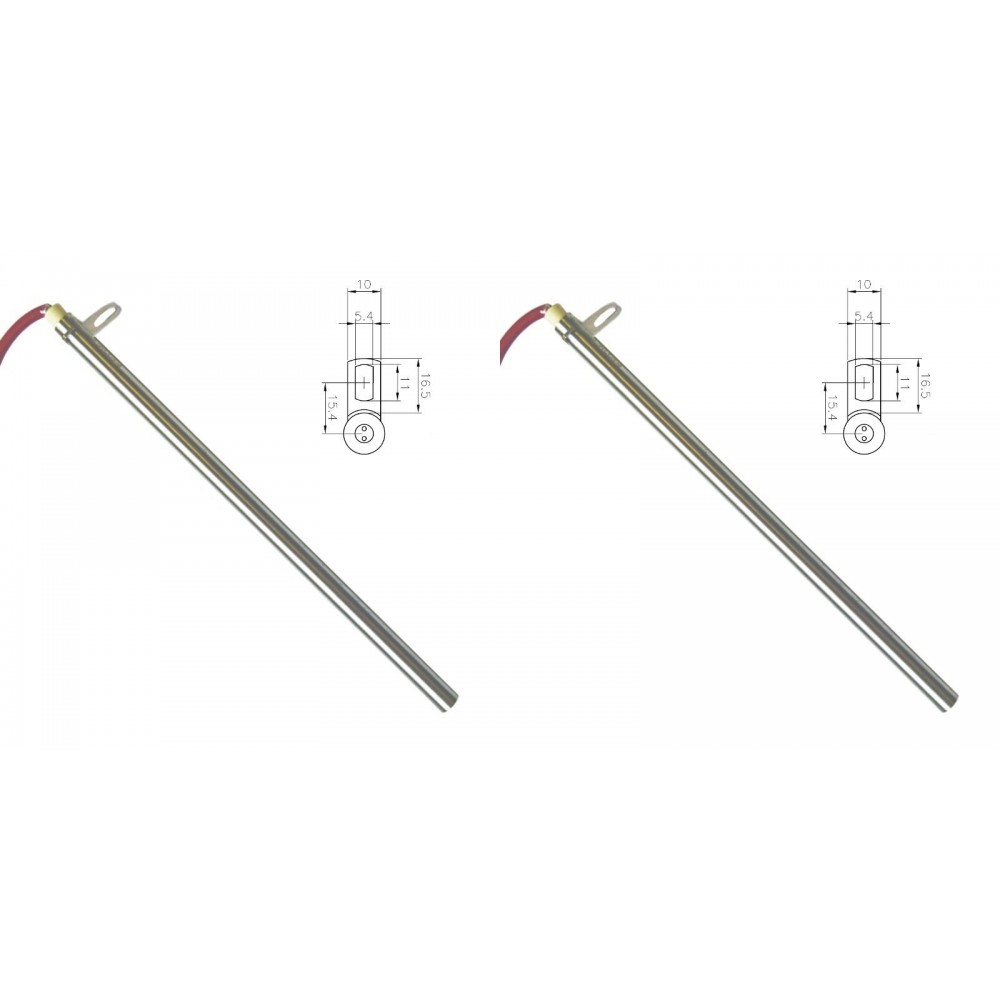 Topné těleso pro peletová kamna Edilkamin a další, celková délka 280mm, 470W - x2 | Topné těleso na peletová kamna | Náhradní díly na peletová kamna |