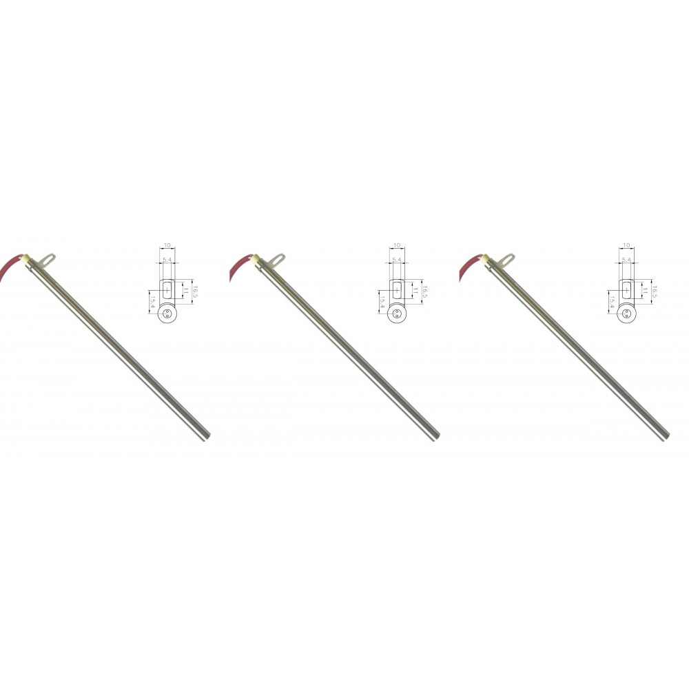 Topné těleso pro peletová kamna Edilkamin a další, celková délka 280mm, 470W - x3