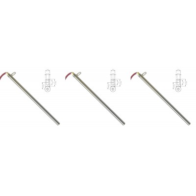 Topné těleso pro peletová kamna Edilkamin a další, celková délka 280mm, 470W - x3 - Speciální nabídky