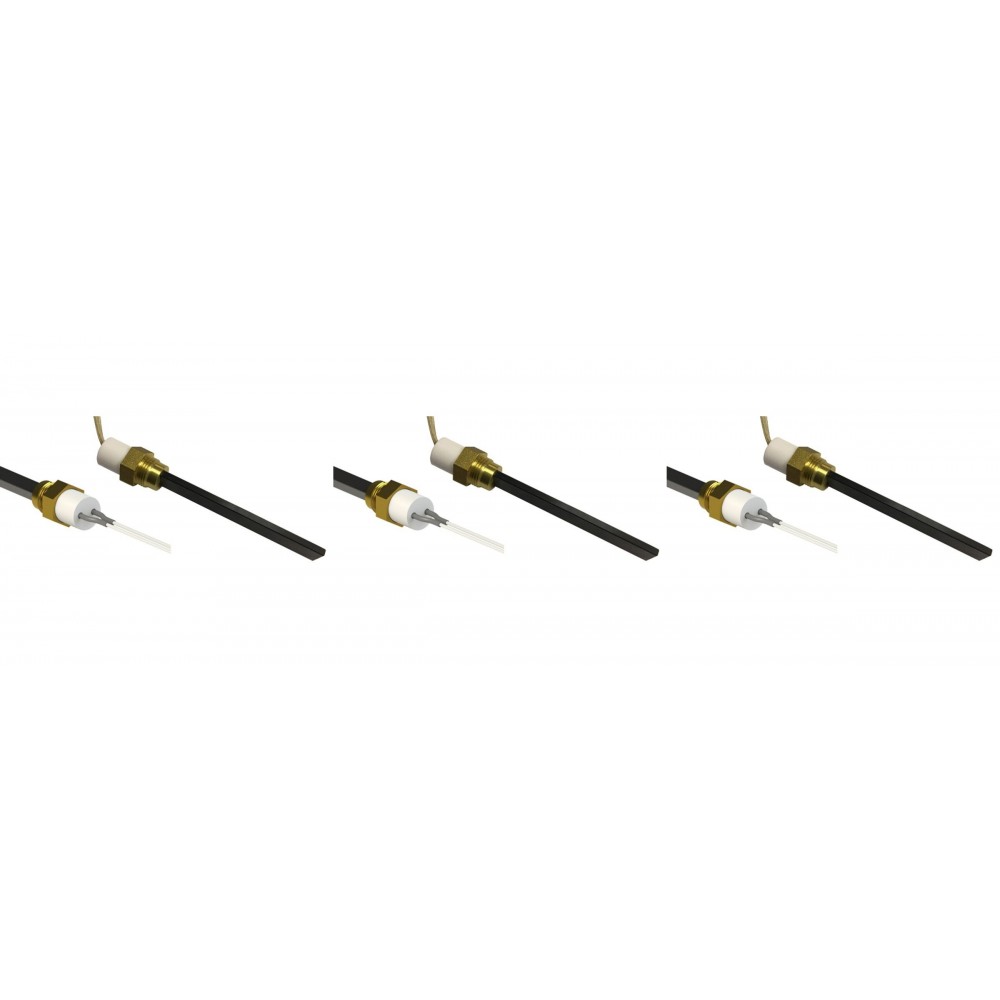 Topné těleso s černým křemenným krystalem pro peletová kamna Karmek One, Balkan Energy, La Nordica a další, celková délka 126mm, 300W - x3 | Topné těleso na peletová kamna | Náhradní díly na peletová kamna |