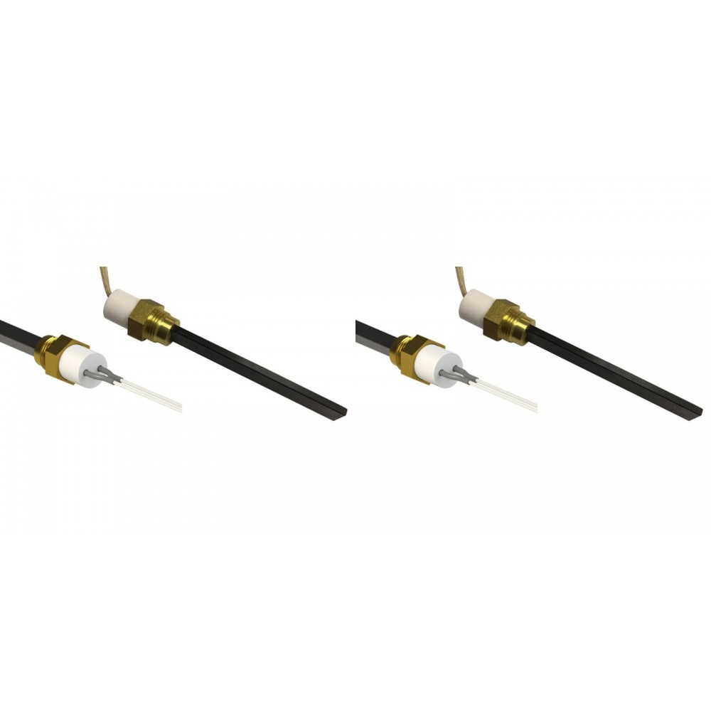 Topné těleso s černým křemenným krystalem pro peletová kamna Eco Spar, BURNiT, Whitfield, Lennox a další, celková délka 126mm, 400W - x2 | Topné těleso na peletová kamna | Náhradní díly na peletová kamna |