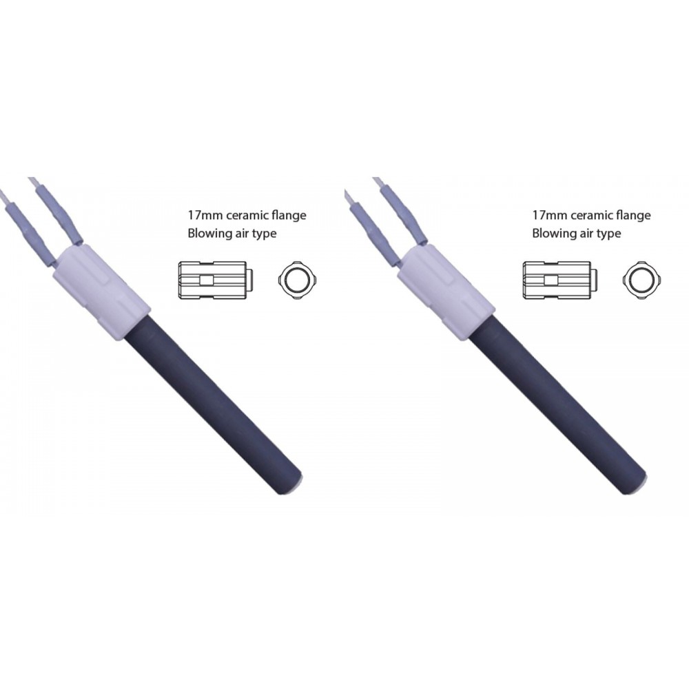 Keramické topné těleso pro peletová kamna BURNiT, Palazzetti a další, celková délka 113mm, 260W - x2