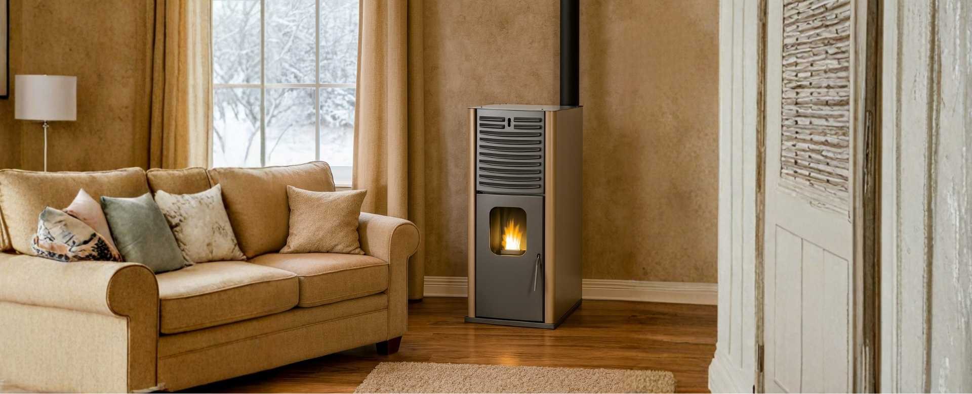 Peletový krb s vodním pláštěm